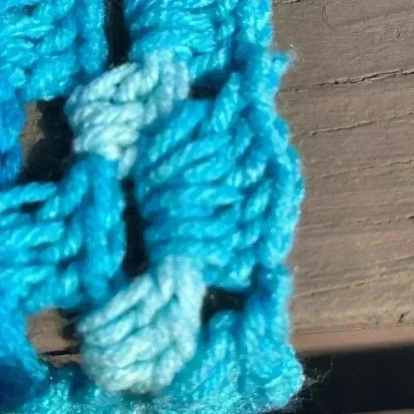 Homemade crocheted tablecloth. Beautiful colors. Approximately 42” x 45”. - Picture 7 of 7